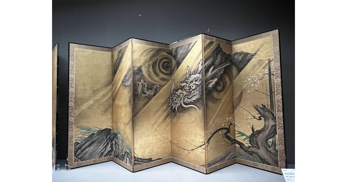 龍虎図屏風 右隻 龍(狩野山楽筆)